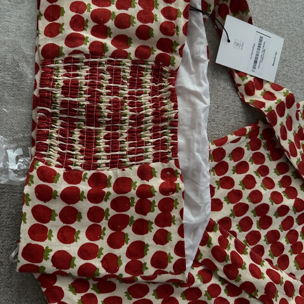 Reformation Jasmine Linen Top Red - Size 4